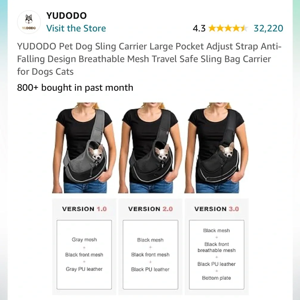 YUDODO Pet Dog, cats Sling
